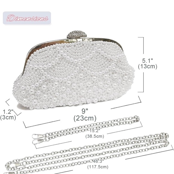 NWT! Aovtero Pearl Bridal Clutch! - Picture 2 of 6